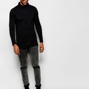 Black Kaviar Longline Shirt